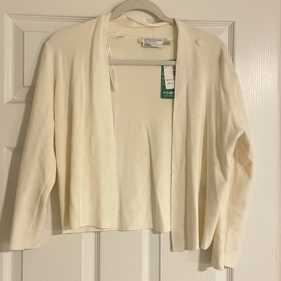 NWT SIMONS ECOVERO LENZING Ivory SHRUG Cropped Cardigan - Picture 6 of 9